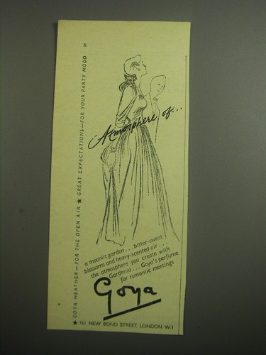 1948 goya gardenia perfume - goya, ad
