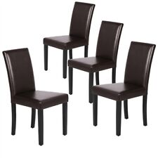 Dining Chairs Set of 4 PU Leather High Back Padded Kitchen Chairs for Home