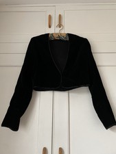 Original Vintage 1930s 1940s Black Velvet Bolero