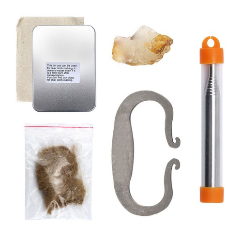 Flint stone fire kit - fire, w/