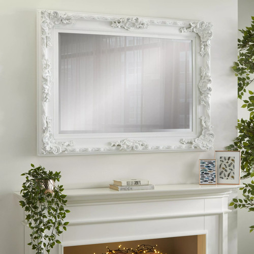 Rectangular wall mirror carved - rectangular,