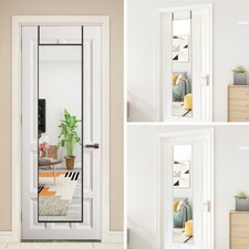 147x37cm Metal Full Length Mirror Over the Door Hanging Bedroom Wardrobe Workout