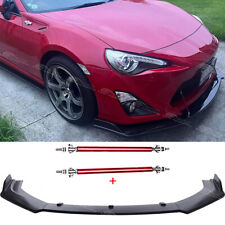 For Toyota GT86 17-20 Subaru Brz Front Bumper Splitter Spoiler Lip + Strut Rods