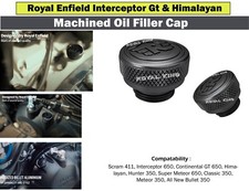 Royal Enfield "Interceptor/GT/Himalayan Black Machined Oil Filler Cap"