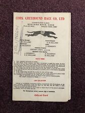 Greyhound racing race card /