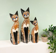 Wooden cat ornament - cat,