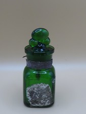 Green Glass Smelling Salts Bottle & stopper