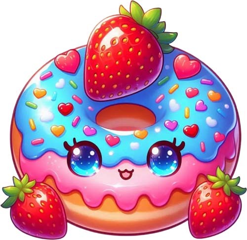 Valentine day donut wall art - valentine's,