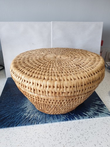 Vintage lined oval wicker - vintage,