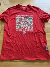 MENS WHERE'S WALLY RED CHRISTMAS  T-SHIRT  TOP SIZE LARGE