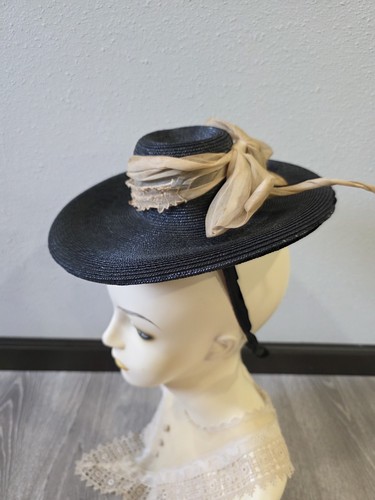 Vtg 1930s 1940s - black, straw