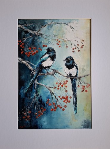 Magpie portrait fine art - portrait,,