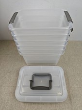 Citylife 6 Packs Plastic Storage Box with Lids Storage Boxs with Handle Clear