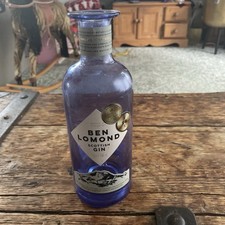 Empty Ben Lomond Scottish Gin Bottle. Blue. Mountains. Wedding. Craft