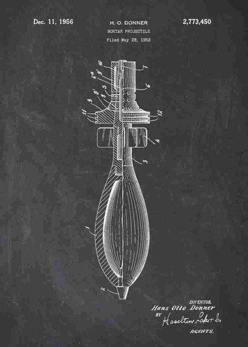 Mortar shell patent print - shell,