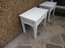 SOLID PINE ~~LARGE WHITE  BEDSIDE CABINETS  x2  ~~