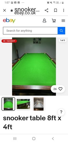 Snooker table 8ft x4ft - table, circa