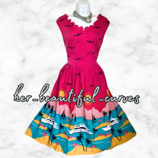 LINDY BOP 50s VINTAGE STYLE OCCASION PARTY DRESS SIZE 16