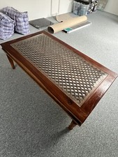 John Lewis Glass-Topped Shisham Coffee Table.