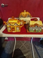 Collection Of Cottage China Includes Teapot Biscuits  Barrel