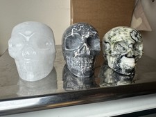 3 Large Crystal Mixed Skull Skulls Craving Carvings  Wholesale Job Lot 1.9kg