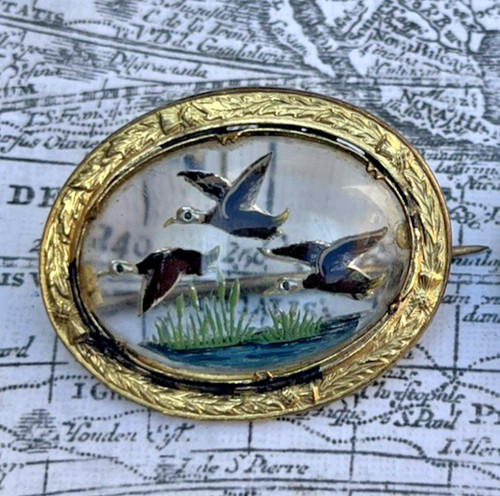 Glass brooch vintage 1930 - brooch,