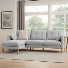 Dusk Shoreditch Light Grey Weave Left Hand Chaise Sofa RRP £1039