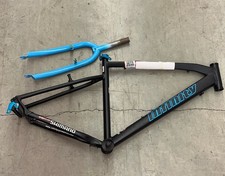 Infinity Boss Three Men's Hybrid Bike Matte Black Frame + Blue Fork