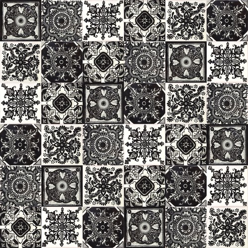 Wall tiles black - wall, white