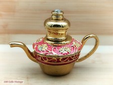 Tiny magic/oil lamp shaped metal-5cm-Vintage Collectable Perfume/Scent Bottle