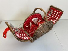 4 Person Picnic Flap Hamper Red Polkadot
