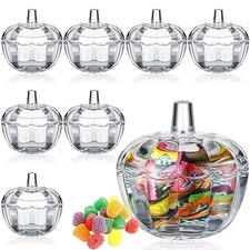  Pcs Glass Pumpkin Candy Jar