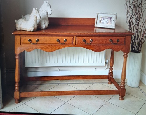 Solid oak console table - oak,