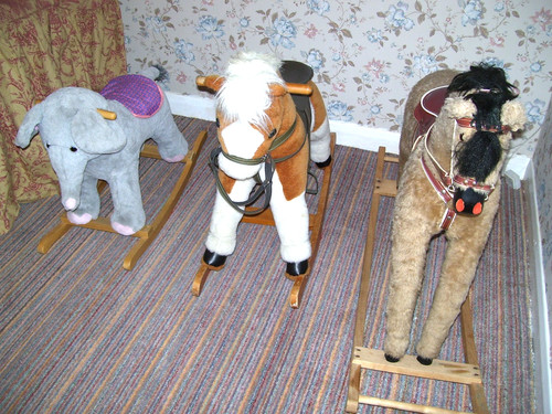 Three rocking horses - rocking,