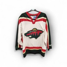 CCM Minnesota Wild NHL Hockey Jersey, White/Green, Size M