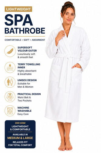 White spa bathrobe supersoft - white,