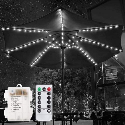 Patio umbrella string lights - patio,