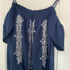 Ladies M&S Top Embroidered