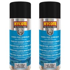 Hycote Gloss Black Fast Drying Aerosol Spray Paint 400mL Perfect Finish x2