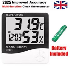 Digital Thermometer Hygrometer Clock Humidity Temperature Meter Room Indoor  LCD