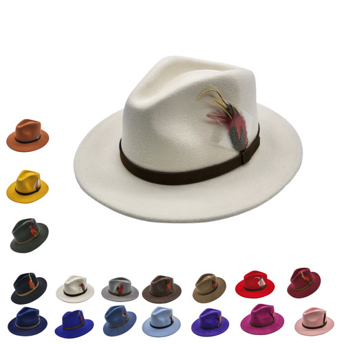 100 wool felt fedora hat - 100%,