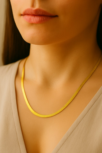 18ct gold herringbone chain - herringbone,