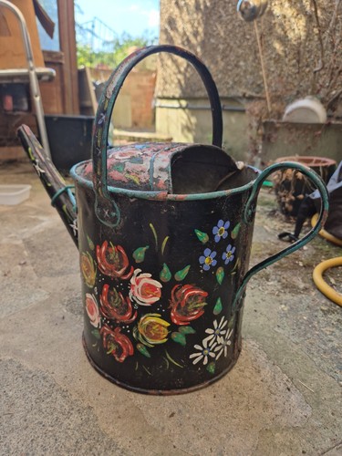Vintage painted watering - painted,