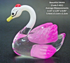 Pink glass swan - glass, bird