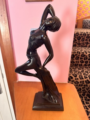 Vintage art deco bronze lady - deco,