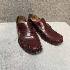 Charles Tyrwhitt Oxblood Leather Slip-On Moccasin Brogue Shoes UK Size 8