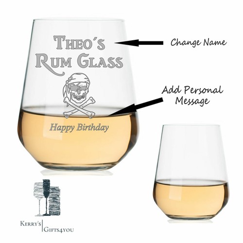 Personalised rum glass tumbler - personalised,