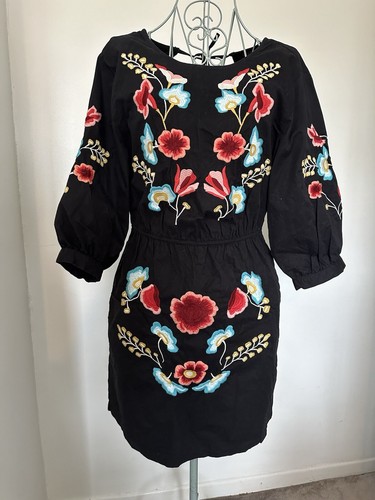 Topshop black embrodiered - topshop,