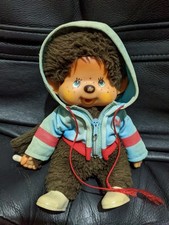 Vintage Sekiguchi 1970s Chic A Boo Monchhichi Monkey Cuddly Toy Blue Adidas Rare