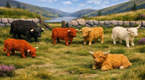 Scale highland cattle - cattle, –
